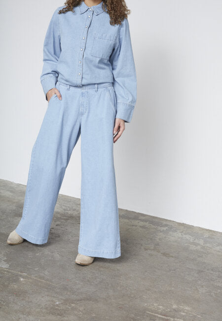 Osa Wide Buksur - Light Blue Denim