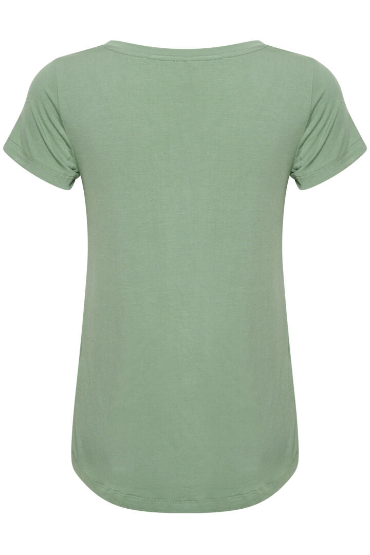 Poppy V-neck T-shirt - Granite Green