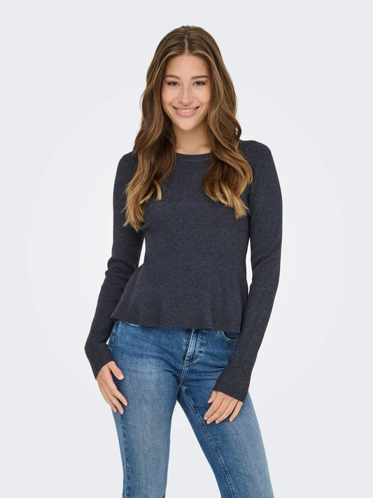 Coco Peplum Blusa - Ombre Blue