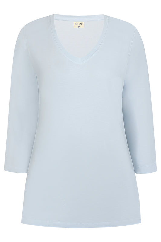 Catja T-Shirt 3/4 - Ljósablátt