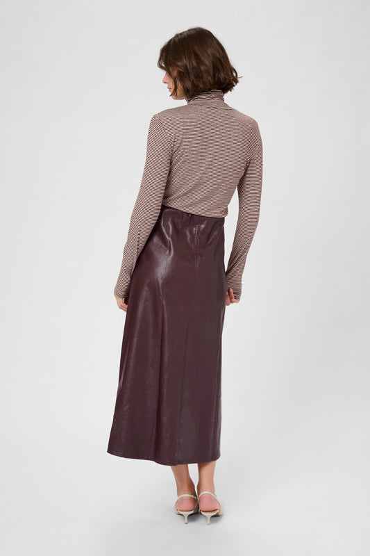 Alexandra Jersey Rollneck - Bordeaux/Whitecap Stripe