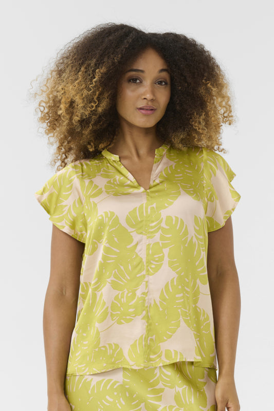 Miso Blusa - Green Palm Leaves