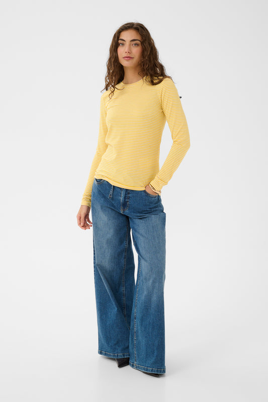 Kiddy blus - Yellow/white stripe
