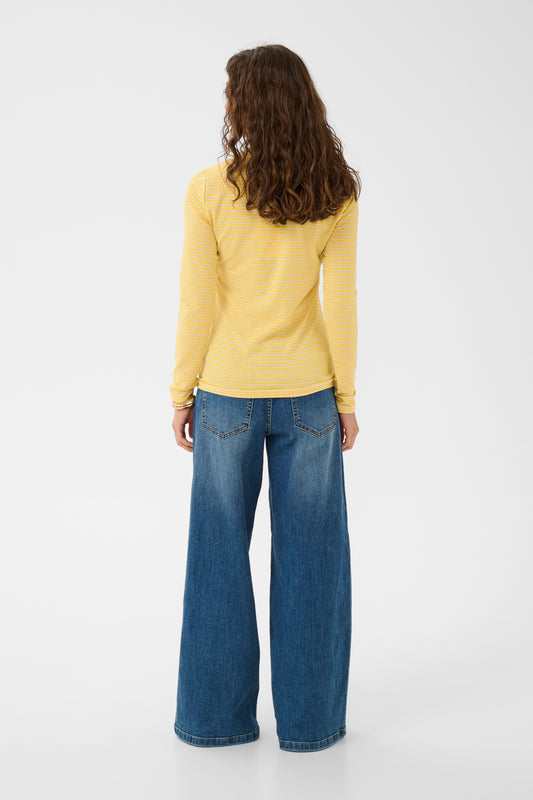 Kiddy blus - Yellow/white stripe
