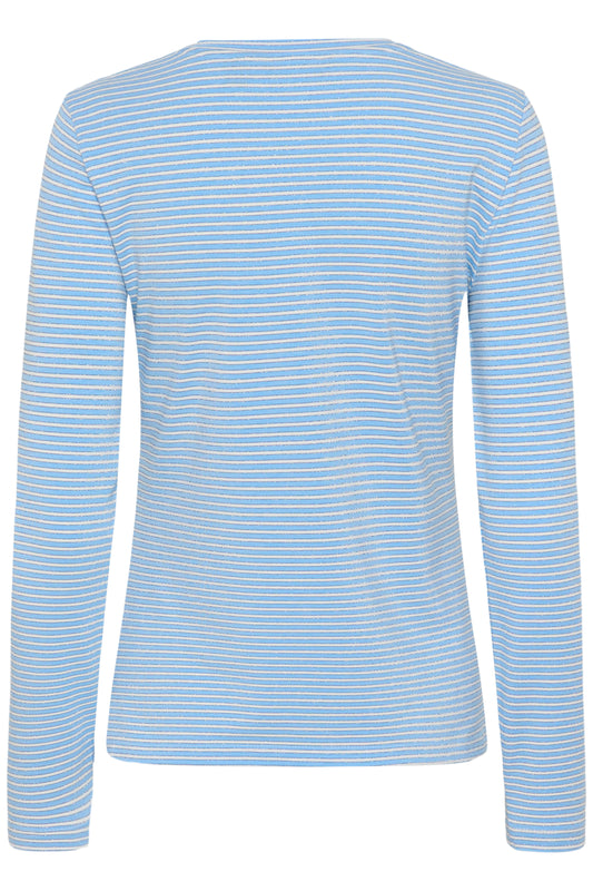 Kiddy blus - Powder Blue/White stripe
