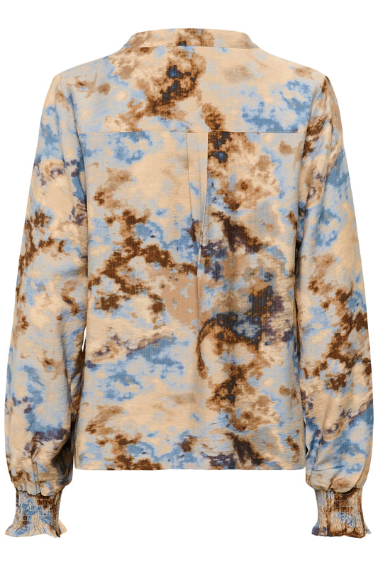 Hizzy blusa - Brown/Blue splash