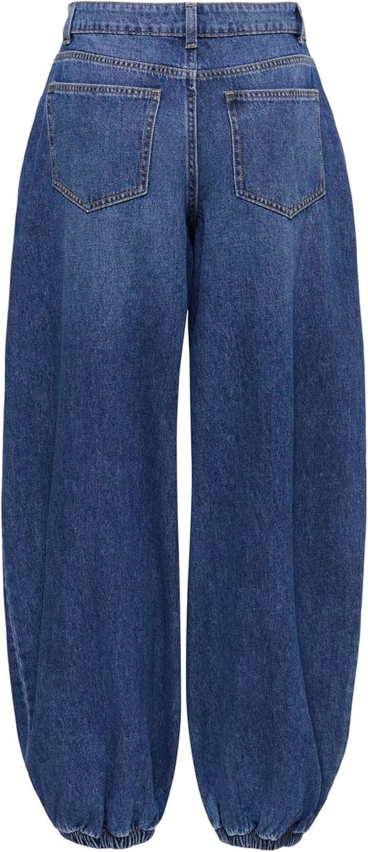Faybi Balloon Jeans - Medium Blue