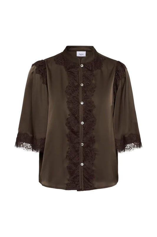Teagan Blouse - Chocolate Brown