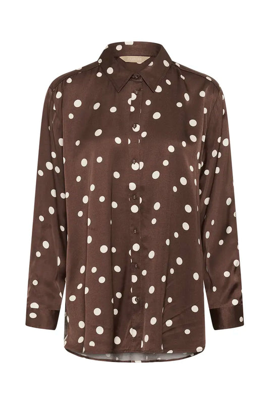Dotty Berna Skjúrta - Brown/Whitecap Dot