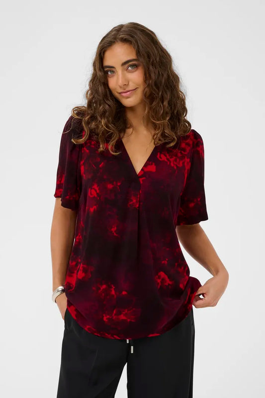 Elsie Blusa - Red Flower