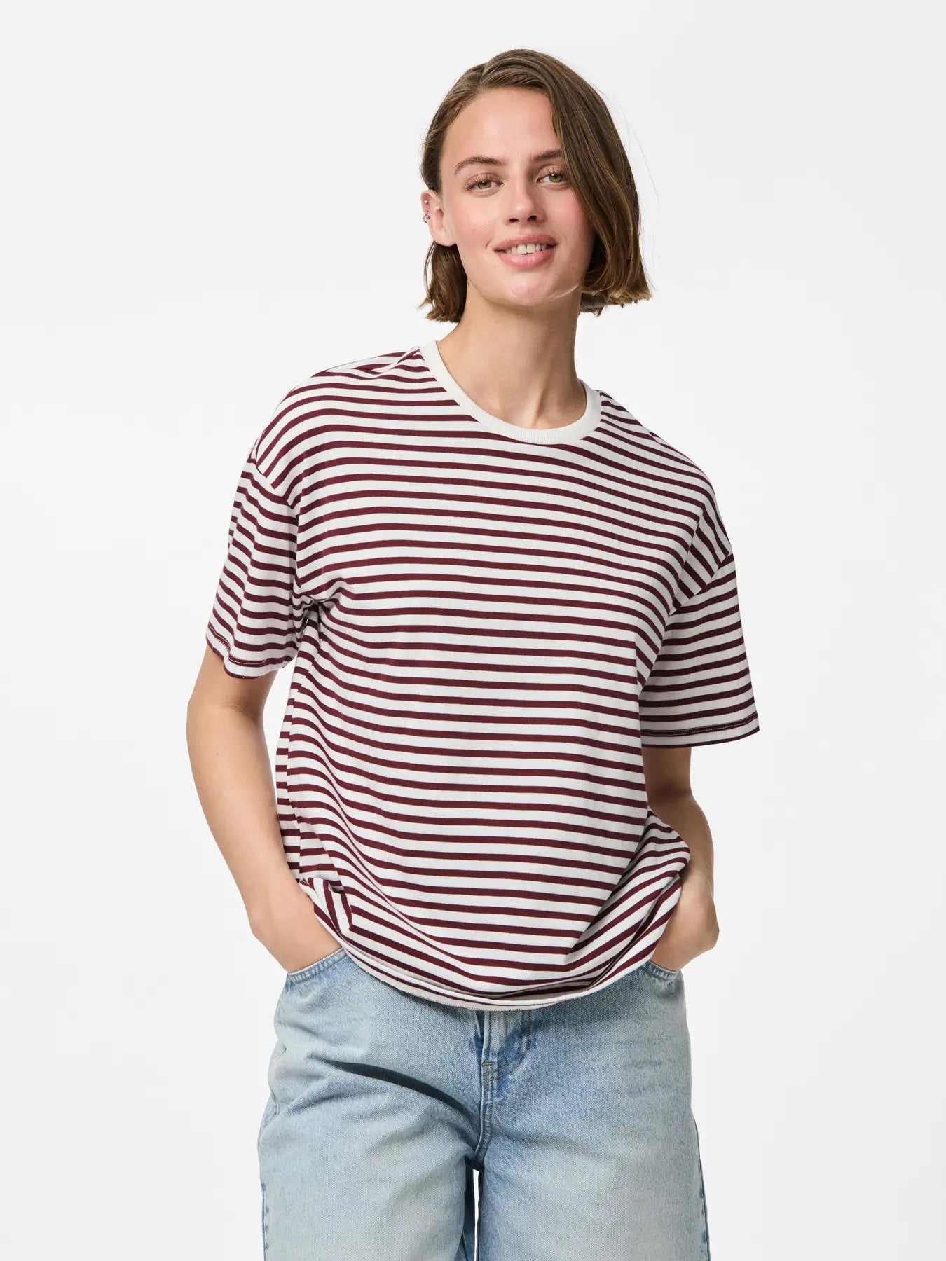 Sadie tshirt - Cloud Dancer/Tawney Port