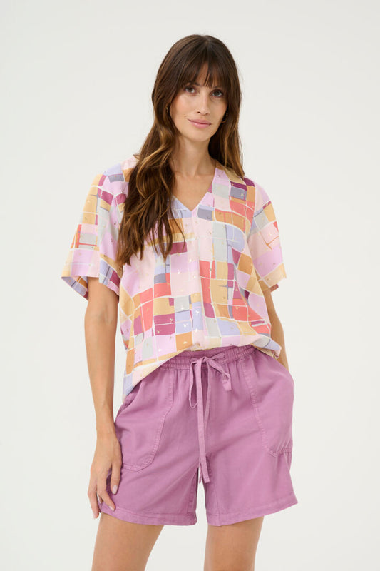 Lisbon Bello Blusa - Orchid Tile