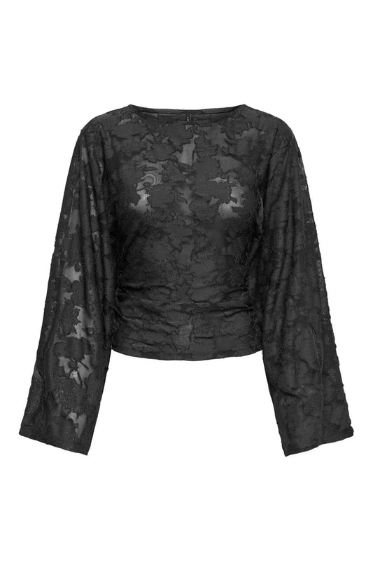 Nadia Ruching Top - Black