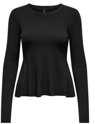 Coco Peplum Blusa - Black