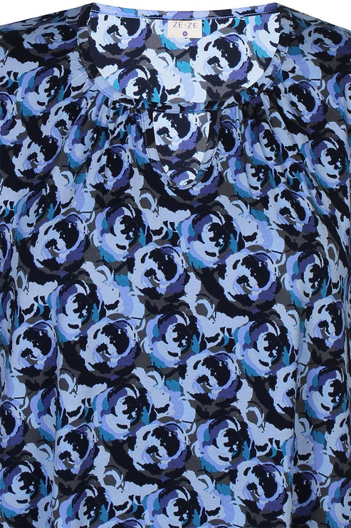 Lex Blusa - Blá Blomstur