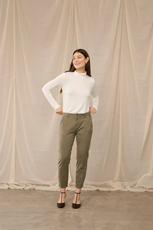 Brita Cropped Buksur - Burnt Olive