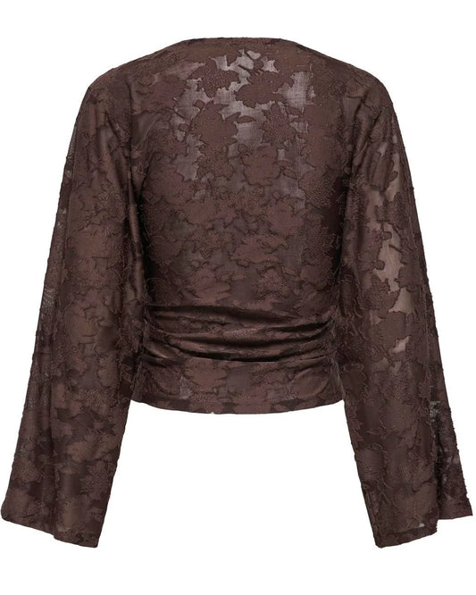 Nadia Ruching Top - Coffee Bean