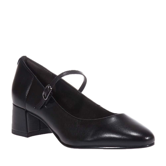 Høghælaðir skógvar - Black leather