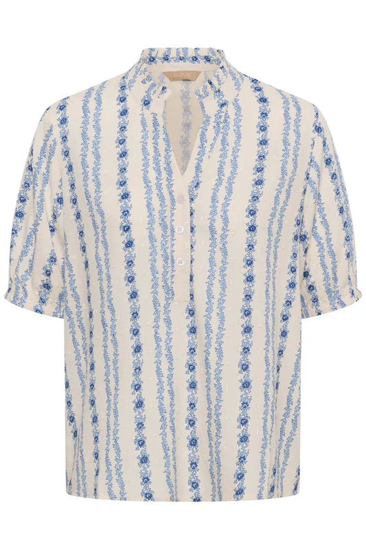 Hollie Blusa - Blue/White Graphic