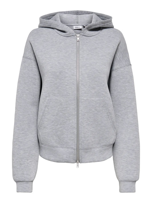 Naomi two-way zip hettutroyggja - Light grey melange