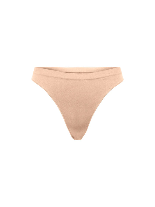 Vicky rib seamless thong - Peach taffy