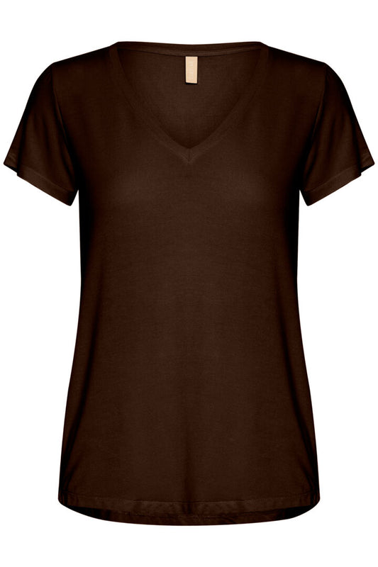 Poppy V-Háls Blusa - Demitasse Brown