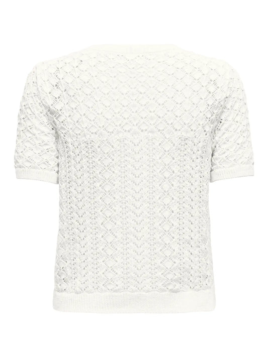 Saga knit tee - Cloud dancer