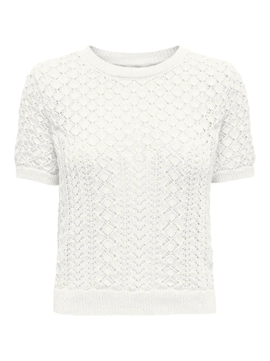Saga knit tee - Cloud dancer