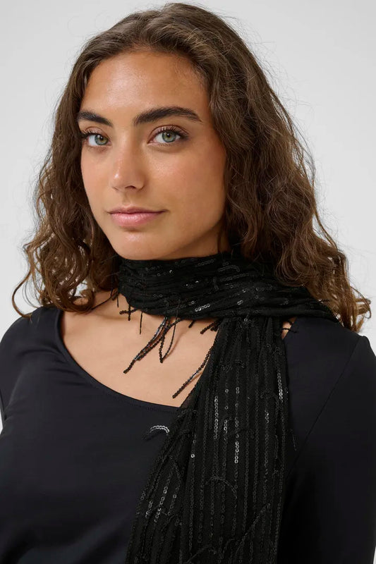 Bling Scarf - Black Sequin