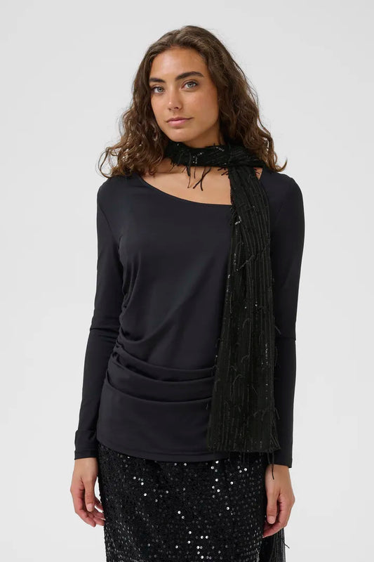 Bling Scarf - Black Sequin
