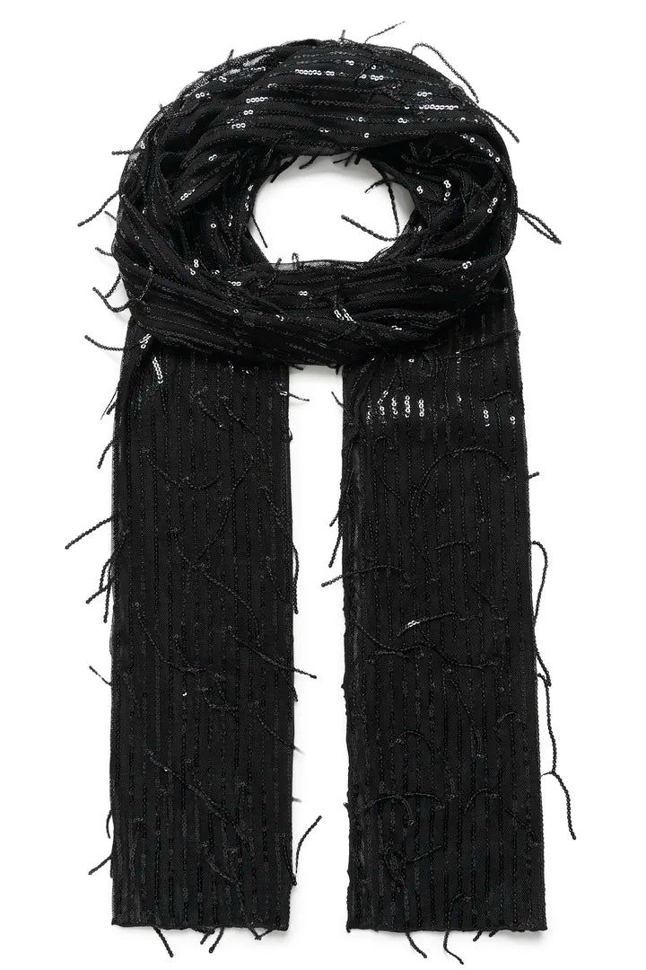 Bling Scarf - Black Sequin