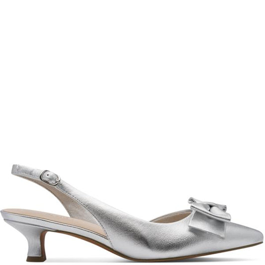 Low Heel Sling Back - Silvur