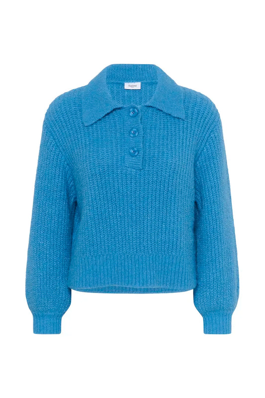 Tabbatha Polo Pullover - Lichen Blue