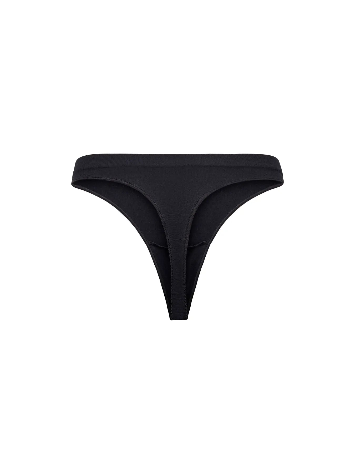 Vicky rib seamless thong - Black