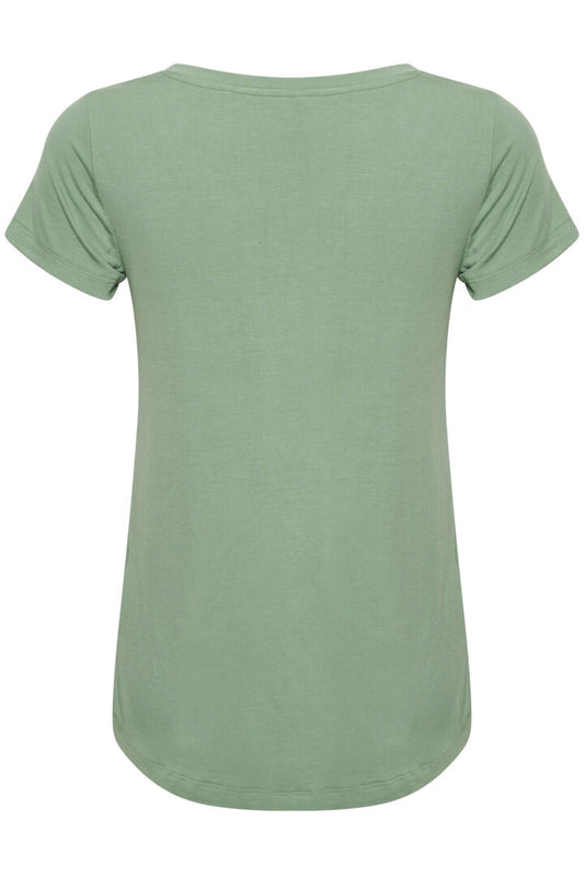 Poppy V-neck T-shirt - Granite Green