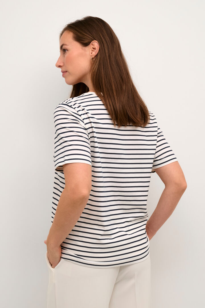 Dela T-Shirt - White/Salute Stripe