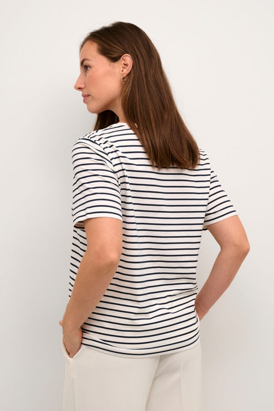 Dela T-Shirt - White/Salute Stripe