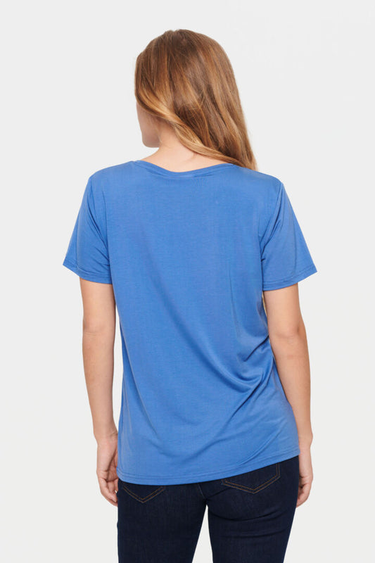 Adelia V-neck T-Shirt - Dutch Blue