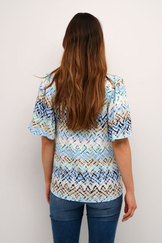 Kendall Blusa - Blue Graphic