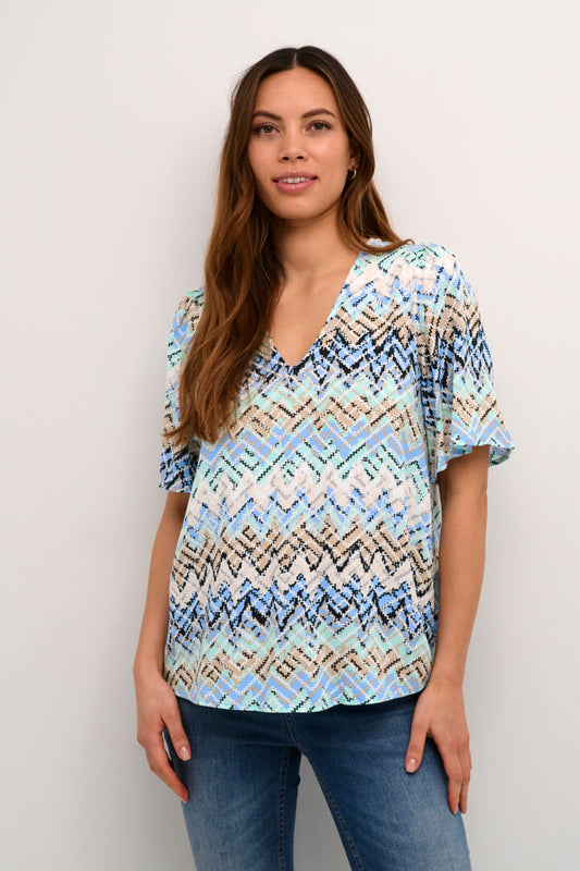Kendall Blusa - Blue Graphic
