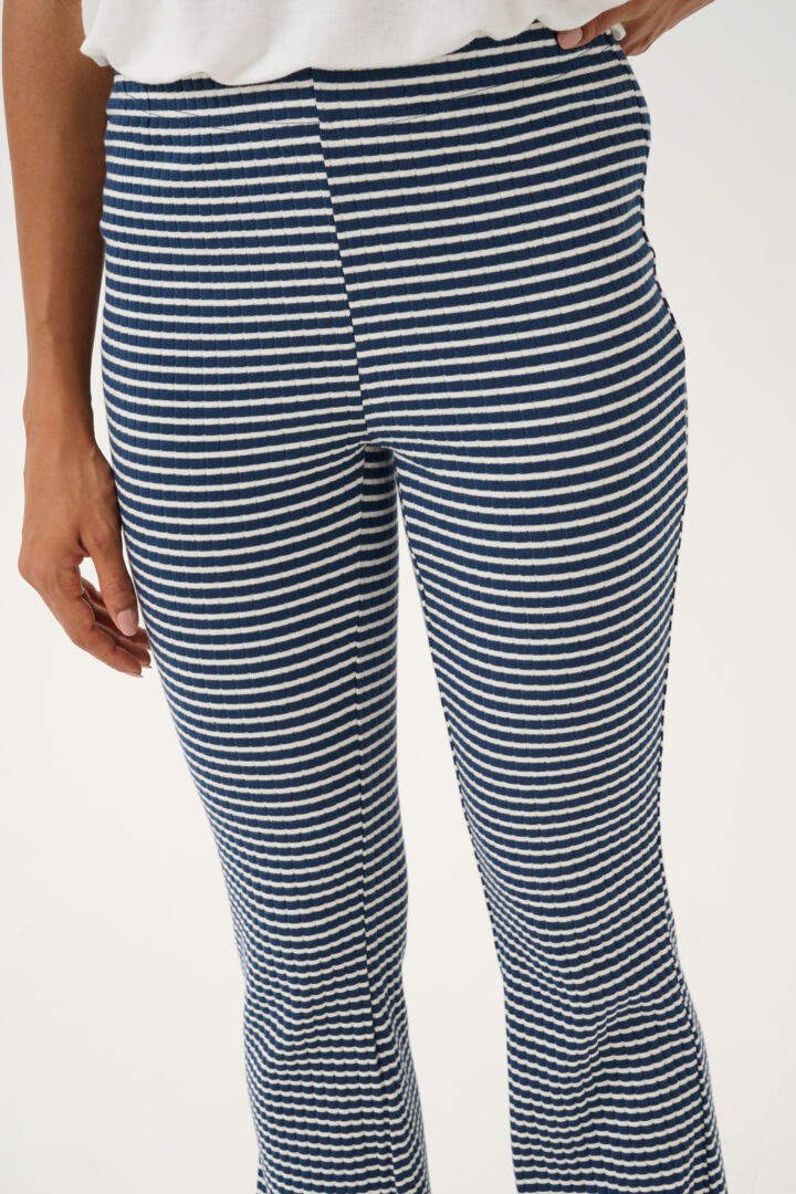 Tea Dolly Flare Pants - Navy/White