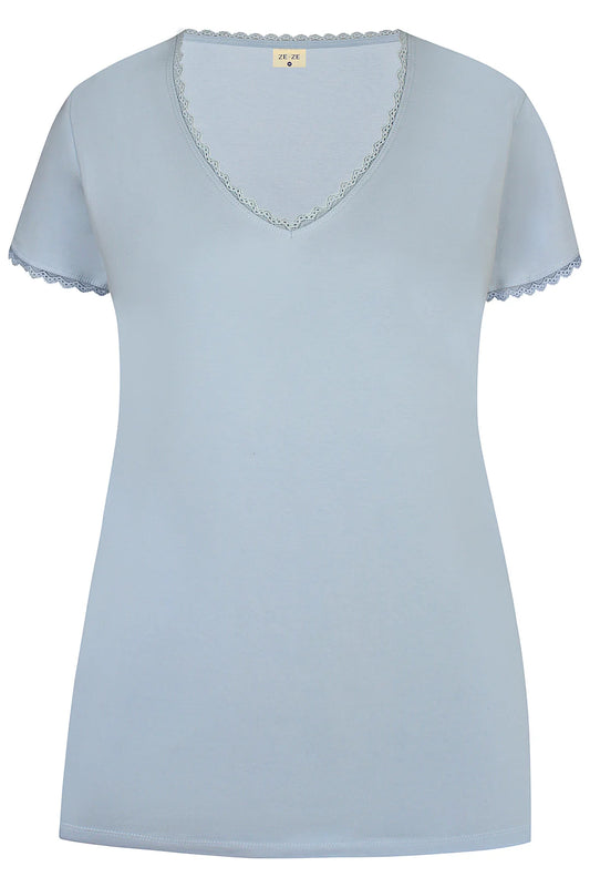 Daria T-shirt v.Blondukant - Ljósablátt