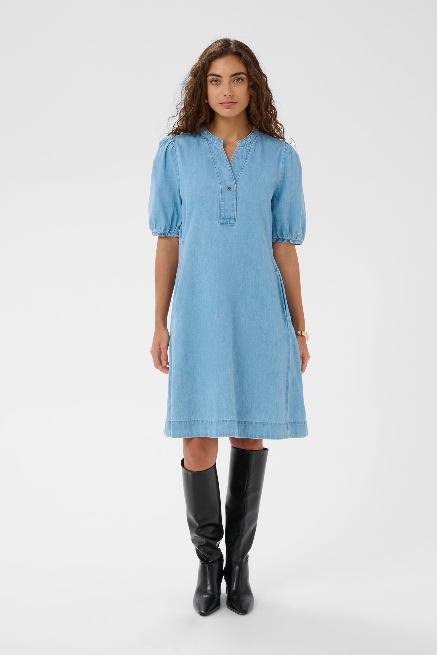 Berteline Arpa kjóli - Light blue wash