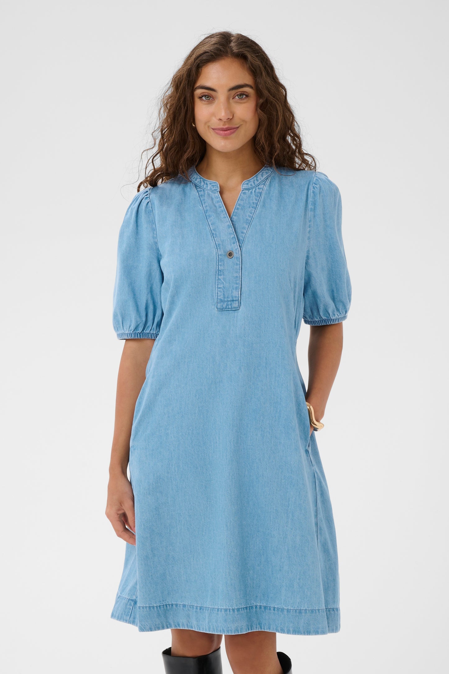 Berteline Arpa kjóli - Light blue wash