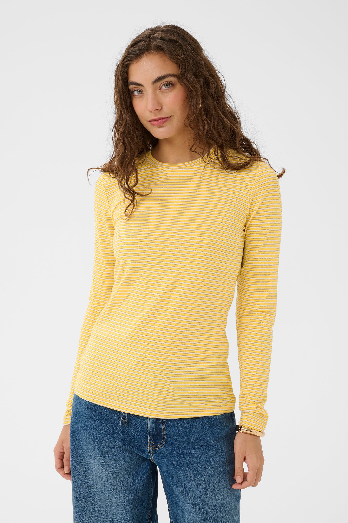 Kiddy blus - Yellow/white stripe