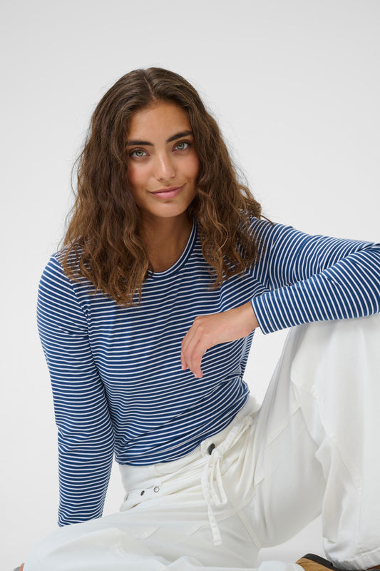 Kiddy blus - Dark blue/ White stripe