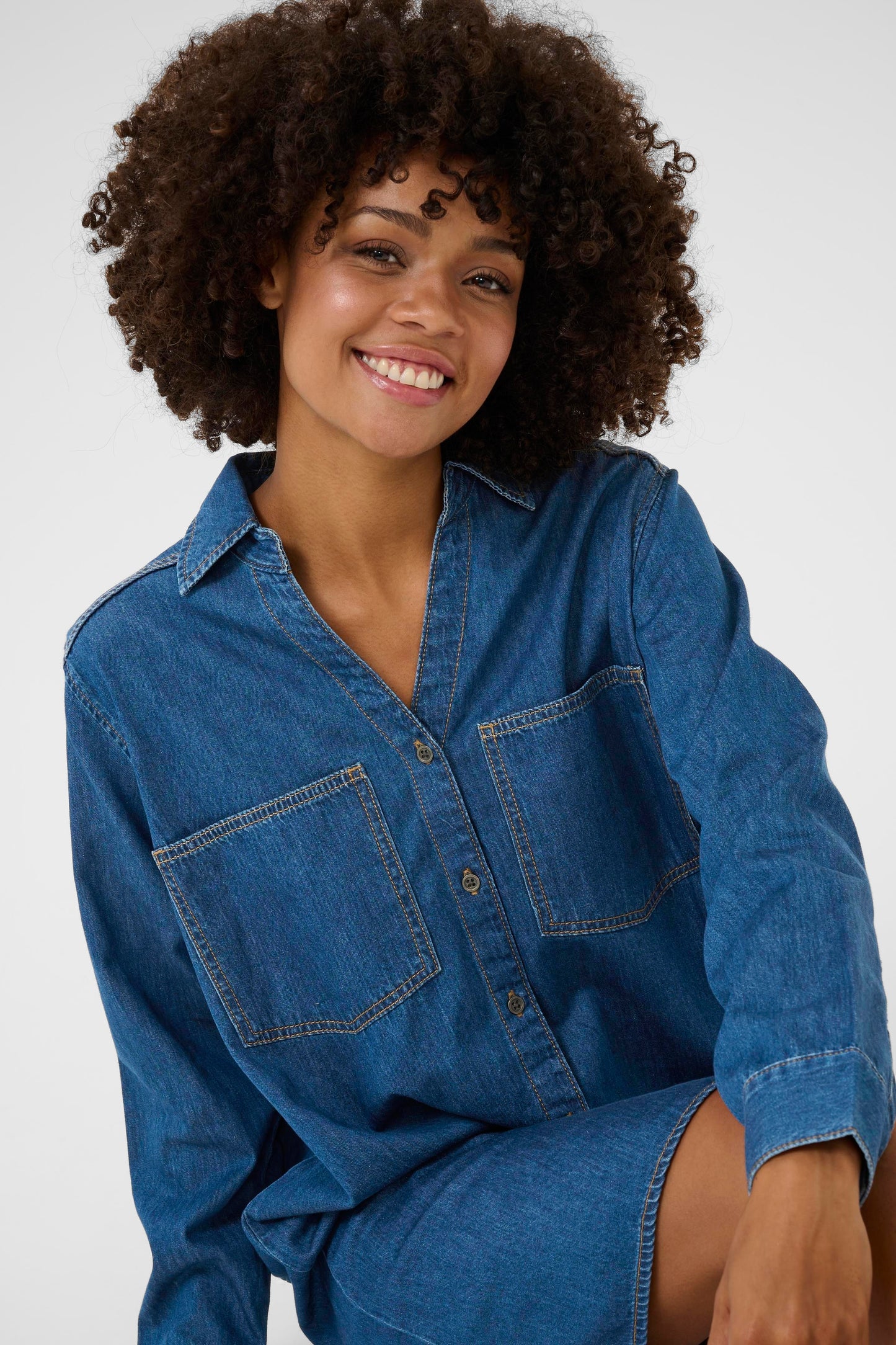 Arpa kjóli - Dark blue wash