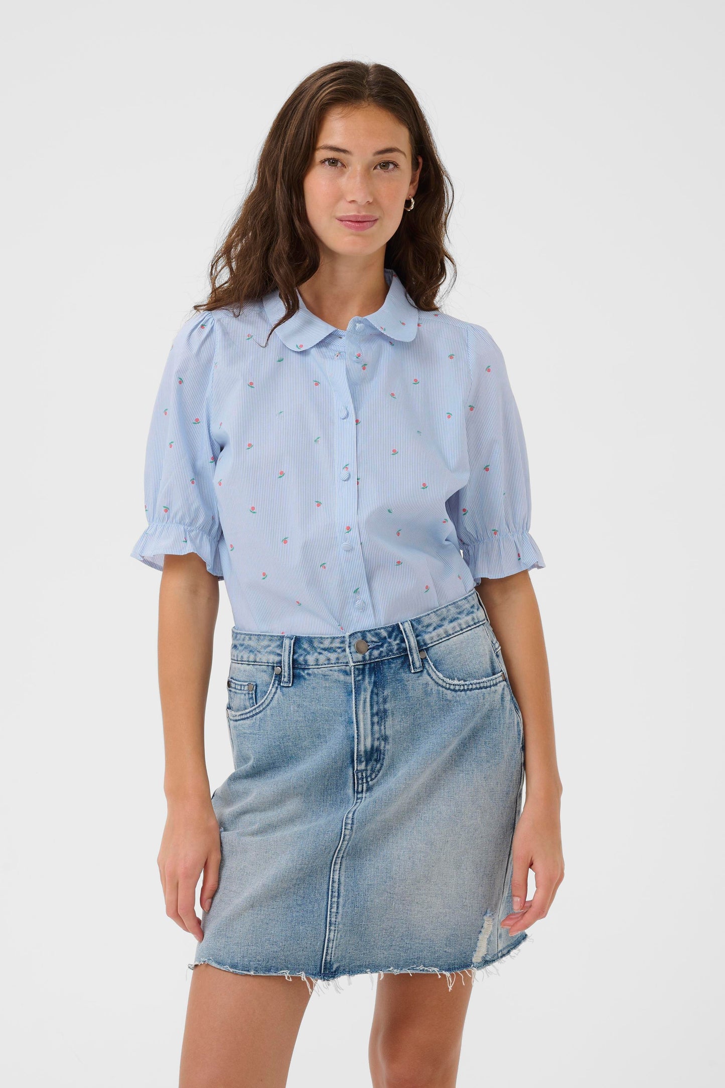 Annille skjúrta - Blue/white stripe
