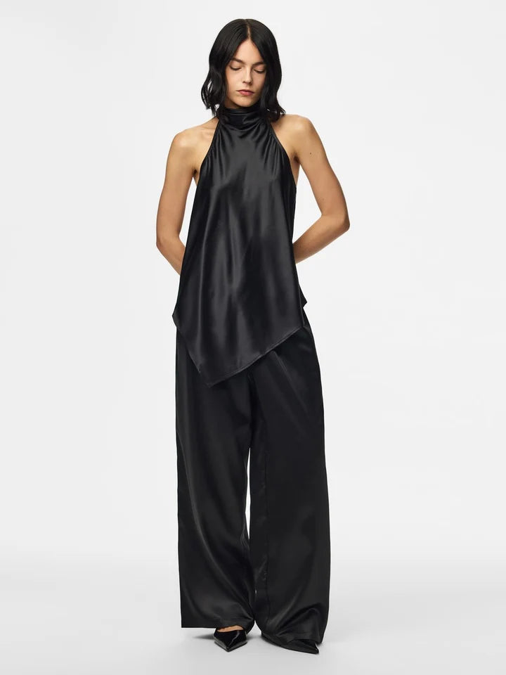 Evy Satin Buksur - Svart