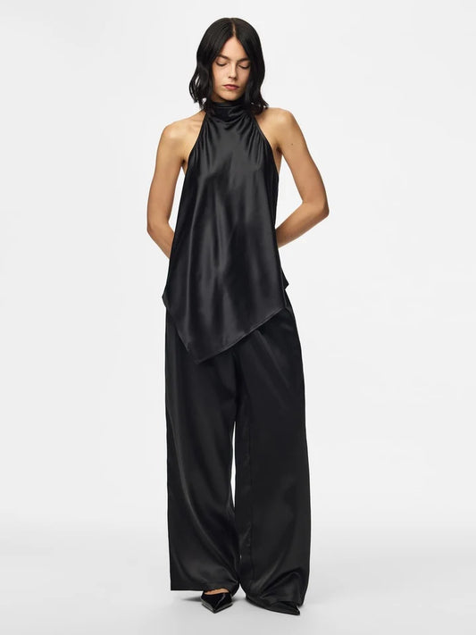 Evy Satin Buksur - Svart